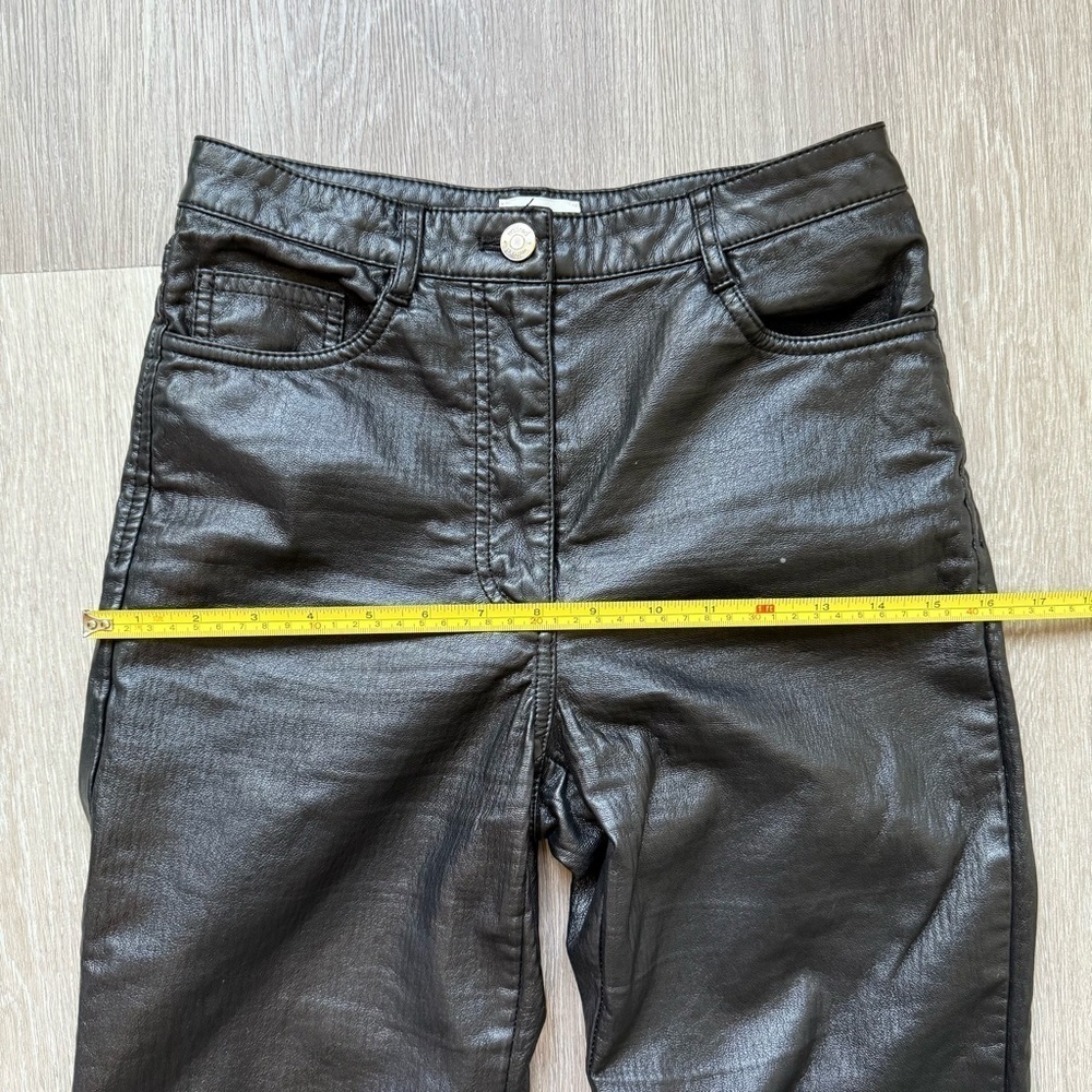 Wilfred Melina Black Vegan Leather Pants Size 2 Moto Biker Straight Leg - Picture 11 of 15